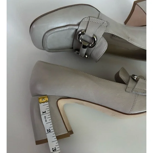 Laura Bellariva Taupe Leather Bit Loafers in Sky Gray Size 38/8~ Excellent - Picture 6 of 7